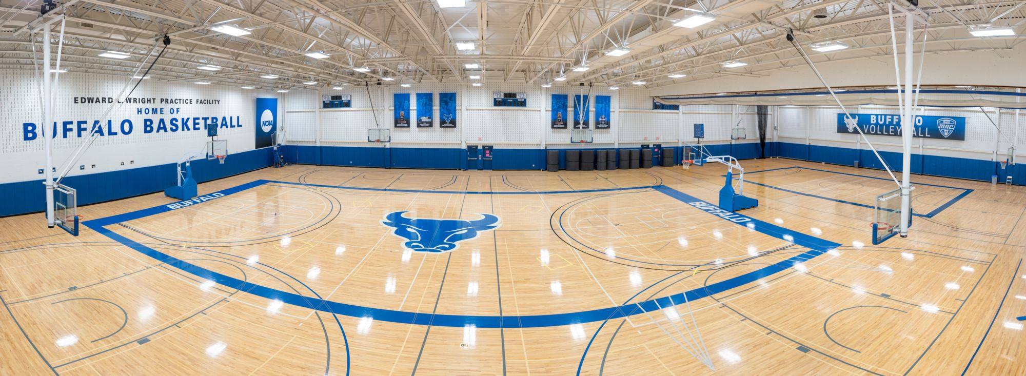 Basketball court of Edward L. Wright Practice Facility